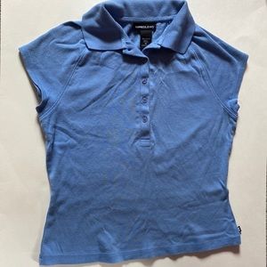 Express Jeans Light Blue Short Polo Shirt